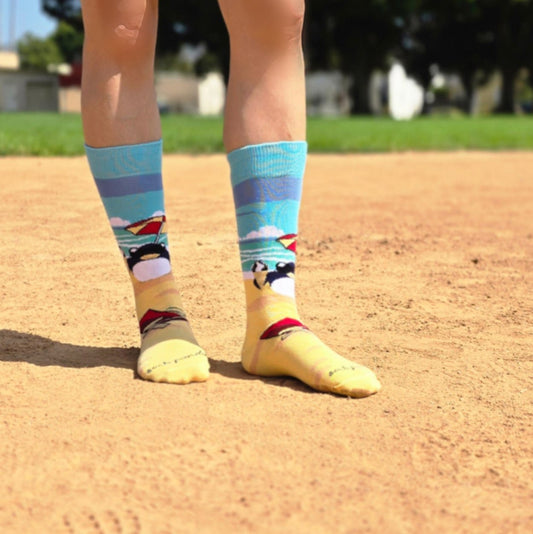 Beach Penguin Socks from the Sock Panda (Adult Medium - Women's Shoe Sizes 5 - 10)
