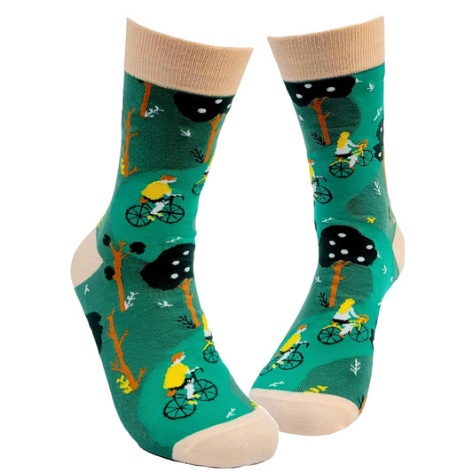 Bike Ride in the Park Socks from the Sock Panda (Adult Medium - Women's Shoe Sizes 5 - 10)