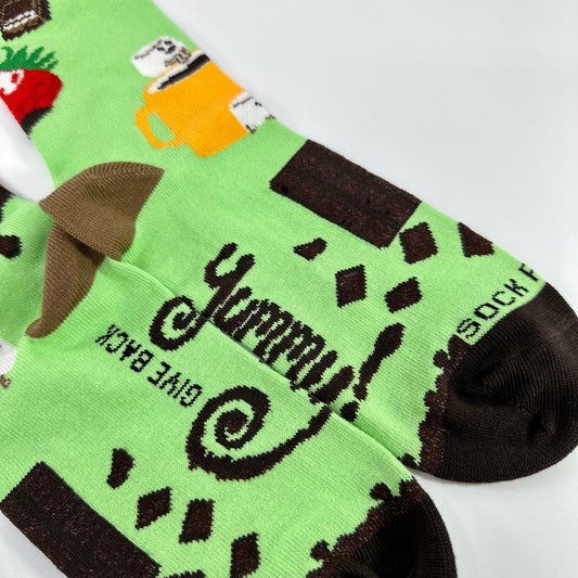 Chocolate Party Time Socks from the Sock Panda (Adult Small - Shoe Sizes 2 - 5)