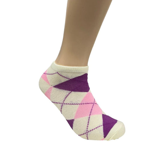 Colorful Argyle Ankle Socks (Adult Medium - Women's Shoe Sizes 5 - 10)