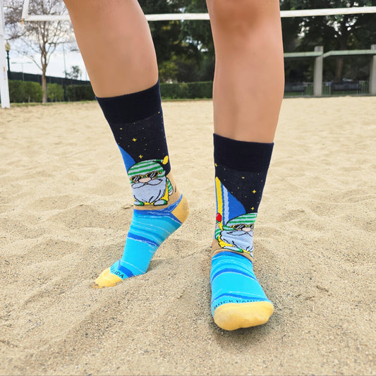 Gnome Surfer Socks from the Sock Panda (Adult Small - Shoe Sizes 2 - 5)