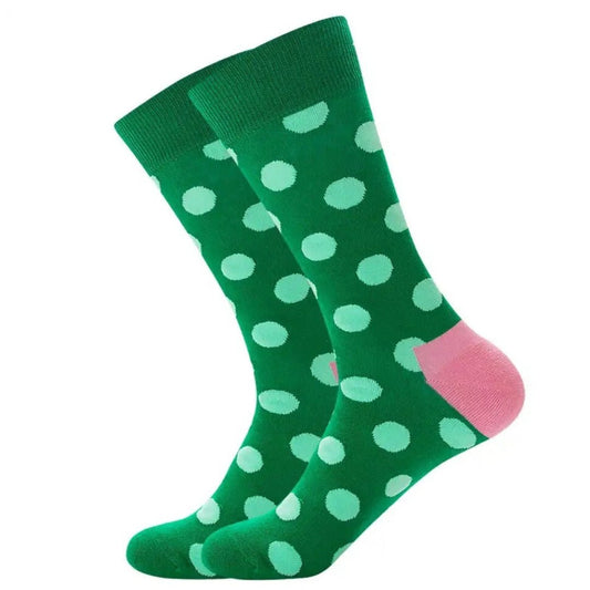 Green Polka Dot Socks from the Sock Panda (Adult Large - Men's Shoe Sizes 8 - 12)