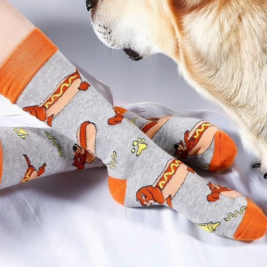 Hot Dog Socks from the Sock Panda (Adult Large)