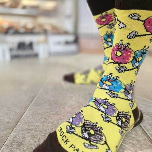 Marching Donuts Socks from the Sock Panda (Adult Small)