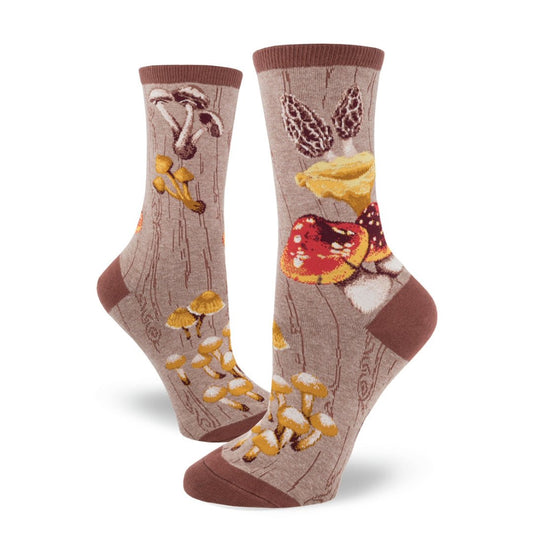 Mushroom Women's Crew Socks (Adult Medium - Women's Shoe Sizes 5 - 10)