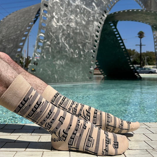 Music Note Pattern Socks from the Sock Panda (Adult Large - Men's Shoe Sizes 8 - 12)