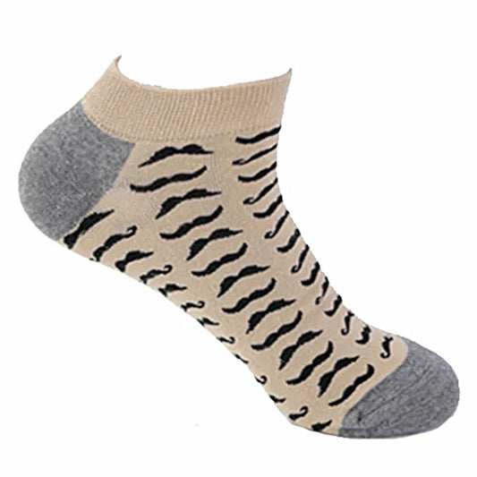 Mustache Pattern Ankle Socks (Adult Large - Men's Shoe Sizes 8 - 12)
