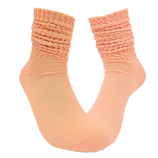 Peach Slouch Socks (Adult Medium - Women's Shoe Sizes 5 - 10)