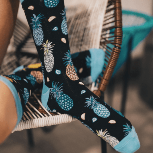 Pineapple Patterned Socks from the Sock Panda (Adult Large - Men's Shoe Sizes 8 - 12)