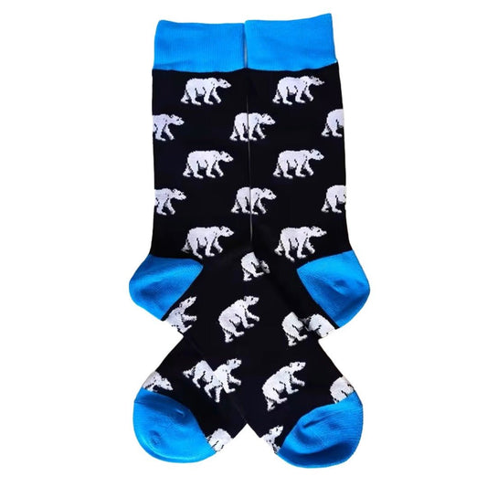 Polar Bear Pattern Socks the Sock Panda (Adult Large - Men's Shoe Sizes 8 - 12)