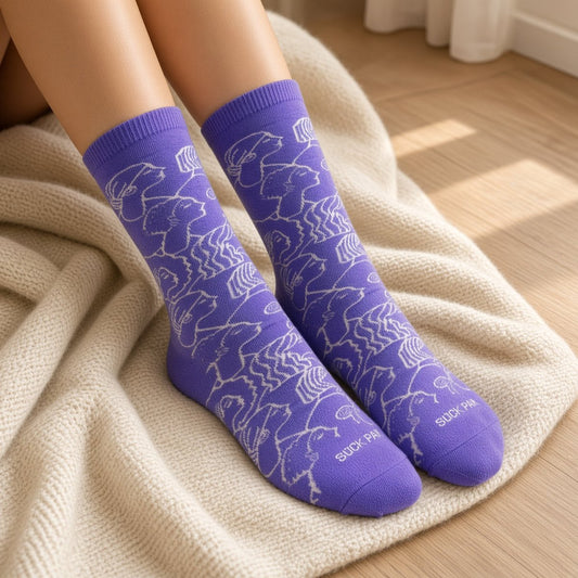 Pretty Faces Socks from the Sock Panda (Adult Medium) LadyFacesMd