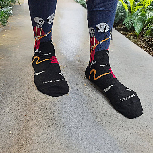 Skeleton Fireman and Haunted House Socks (Two Sizes)