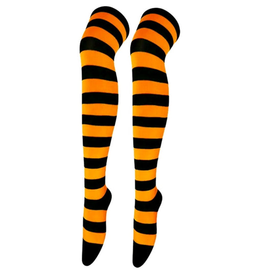 Striped Patterned Socks (Thigh High) - Halloween Themed (3 - Pack)