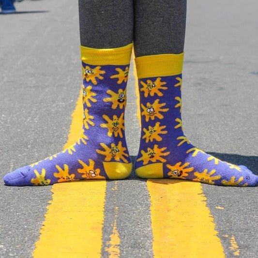 Crazy Splat Face Socks from the Sock Panda (Adult Small - Shoe Sizes 2 - 5)