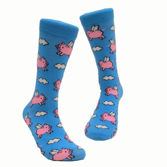 Flying Pigs Socks (Adult Large - Men's Shoe Sizes 8-12)