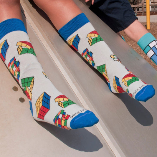 Fun Puzzle Cube Socks from the Sock Panda (Adult Small - Shoe Sizes 2-5)