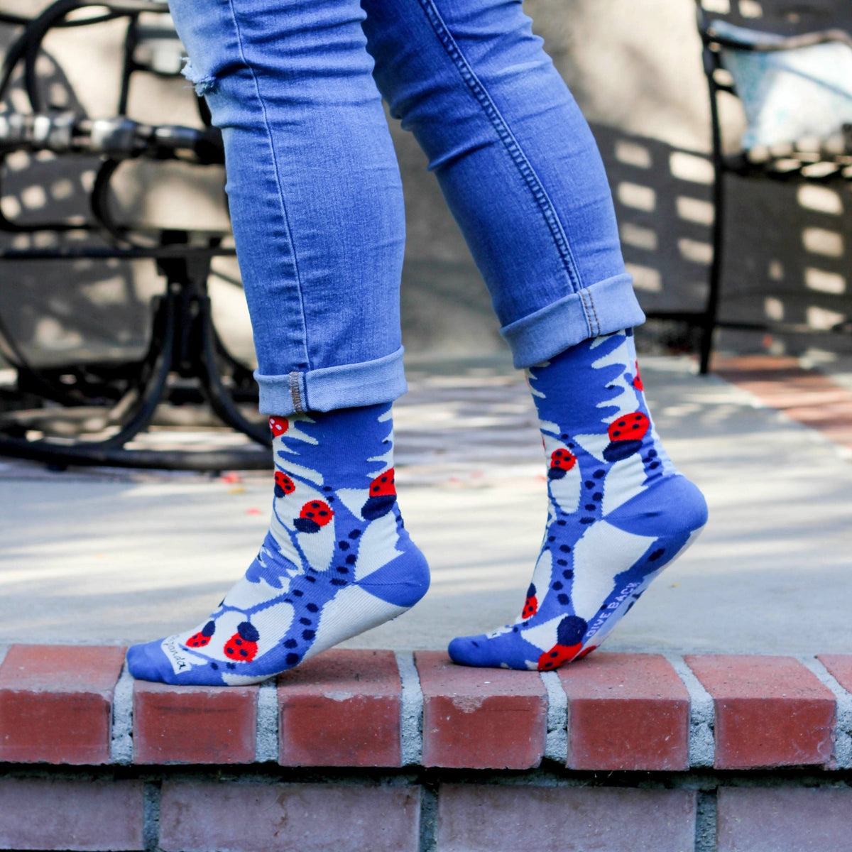 Abstract Ladybug in the Flowers Socks (Adult Medium)