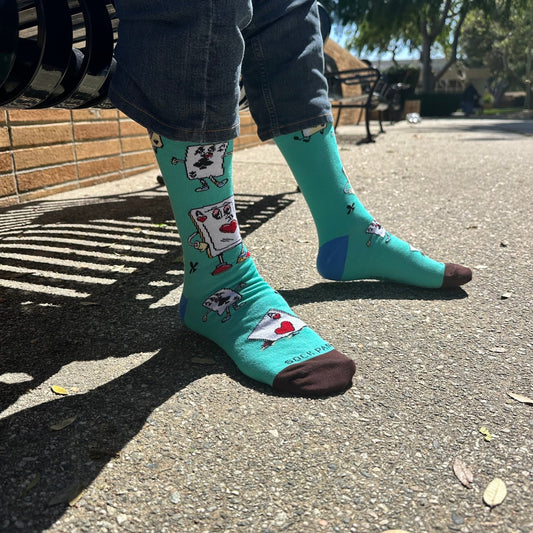 Ace of Hearts Playing Cards Socks from the Sock Panda (Adult Large)