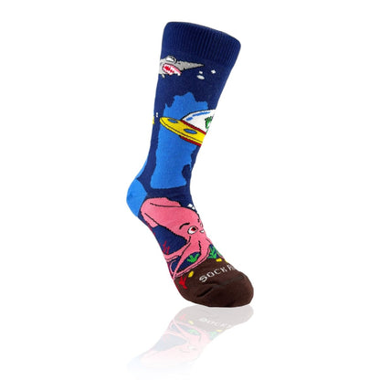 Alien Deep Sea Socks from the Socks Panda (Adult Small) SeaAlienSm