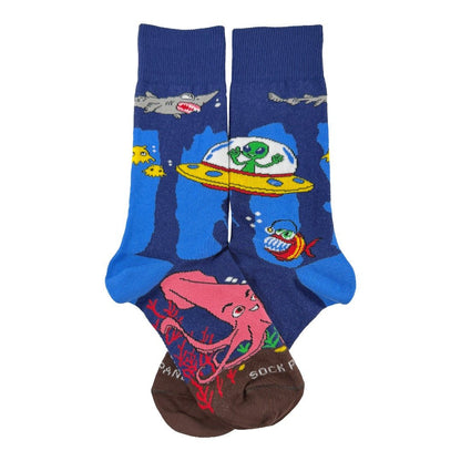 Alien Deep Sea Socks from the Socks Panda (Adult Small) SeaAlienSm