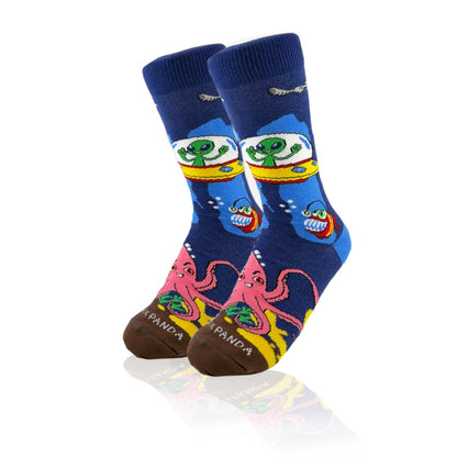 Alien Deep Sea Socks from the Socks Panda (Adult Small) SeaAlienSm