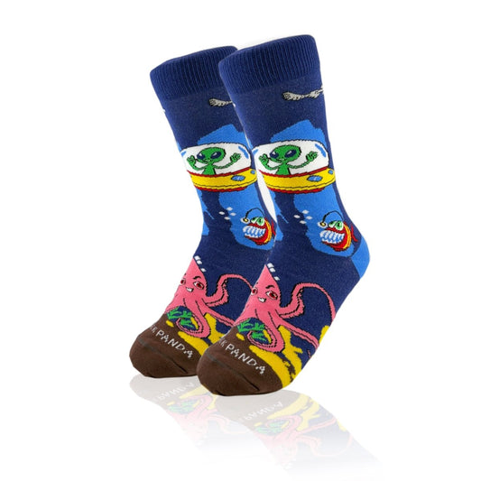 Alien Deep Sea Socks from the Socks Panda (Adult Small) SeaAlienSm