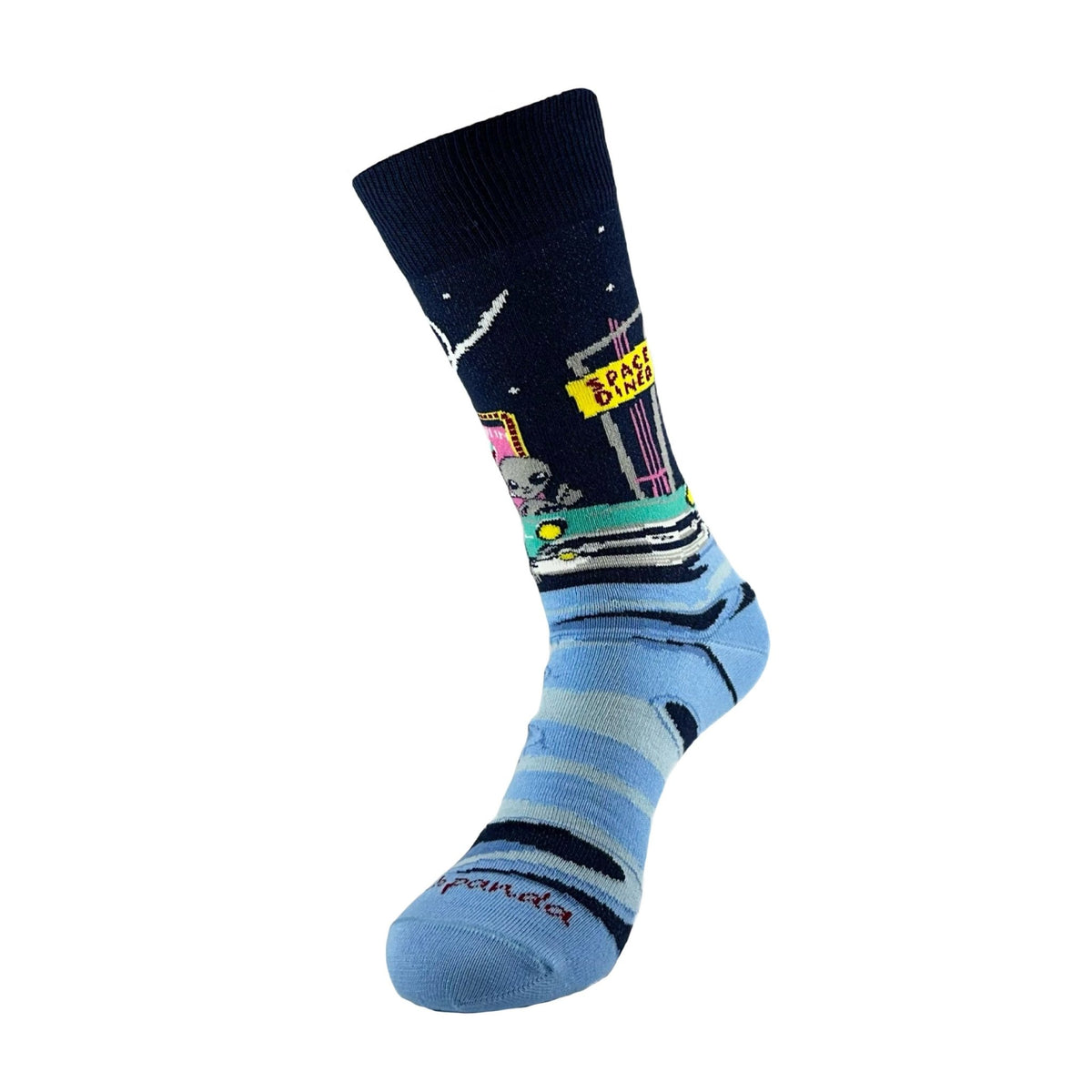 Alien Dinner Date Socks from the Sock Panda (Adult Medium - Women's Shoe Sizes 5 - 10)