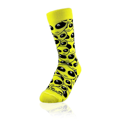 Alien Face Pattern Socks from the Sock Panda (Adult Small - Shoe Sizes 2 - 5)
