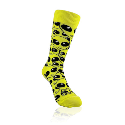 Alien Face Pattern Socks from the Sock Panda (Adult Small - Shoe Sizes 2 - 5)