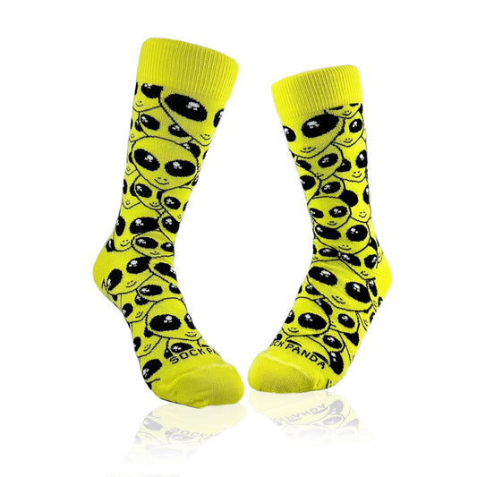 Alien Face Pattern Socks from the Sock Panda (Adult Small - Shoe Sizes 2 - 5)