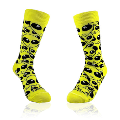 Alien Face Pattern Socks from the Sock Panda (Adult Small - Shoe Sizes 2 - 5)