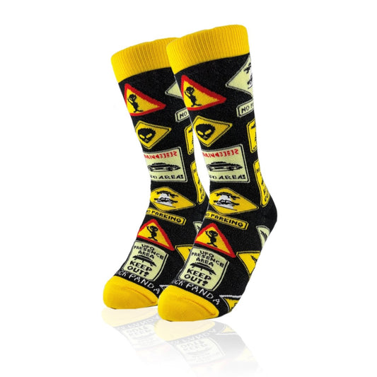 Alien Roadside Signs Socks from the Socks Panda (Adult Small) AlienSignSm