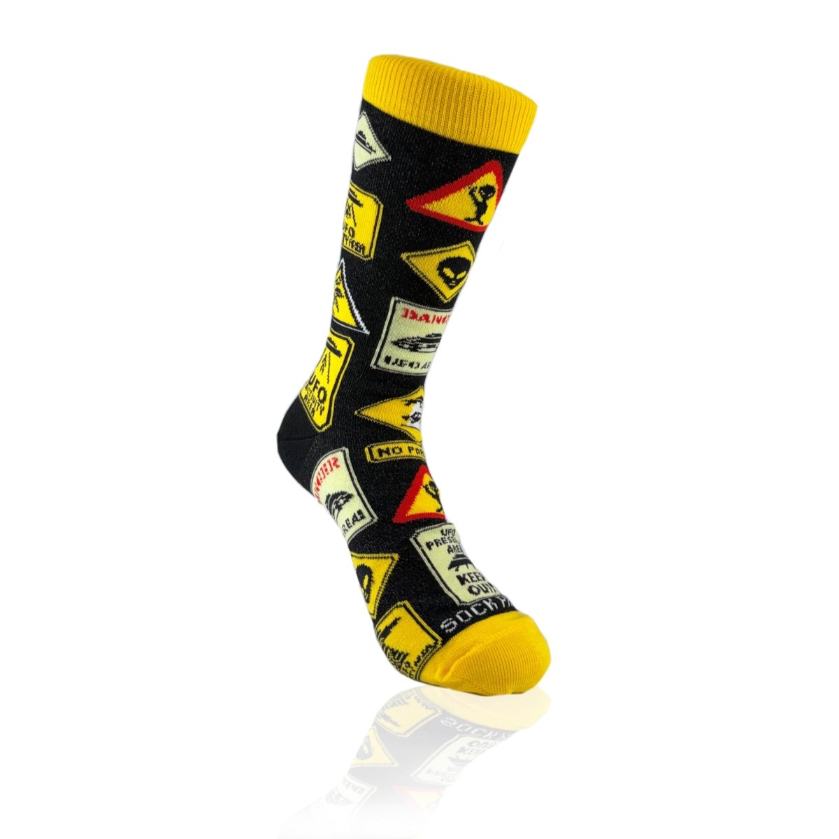 Alien Roadside Signs Socks from the Socks Panda (Adult Small) AlienSignSm