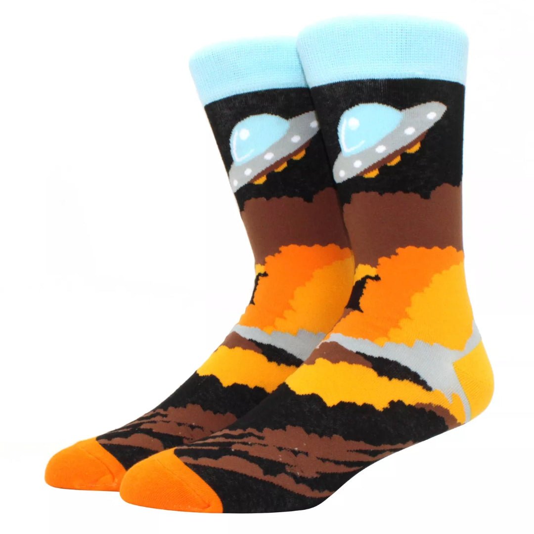 Alien UFO over Mars Socks from the Sock Panda (Adult Large)