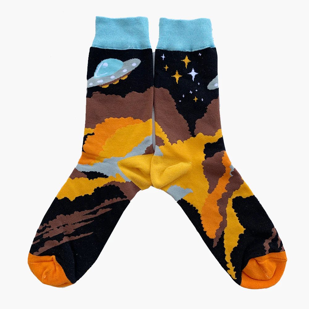 Alien UFO over Mars Socks from the Sock Panda (Adult Large)