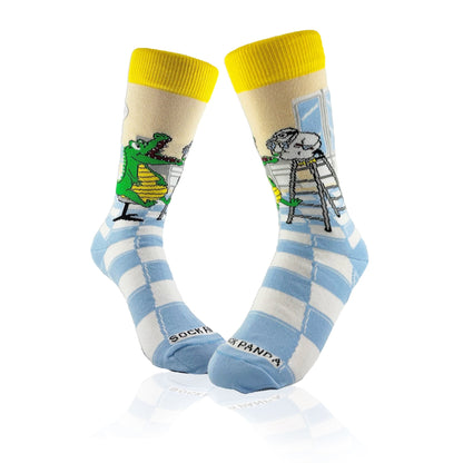 Alligator Visits Bird Dentist from the Socks Panda (Adult Small)