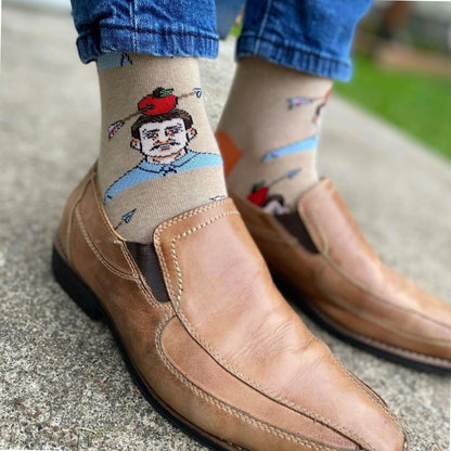 Apple Arrow Shot Socks from the Sock Panda (Adult Large - Shoe Sizes 8 - 13)