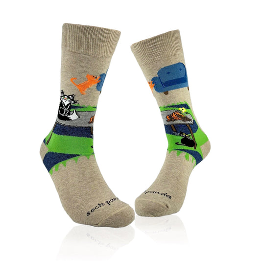 Bad Cats Socks from the Sock Panda (Adult Medium - Women's Shoe Sizes 5 - 10)