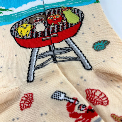 Barbeque Socks from the Sock Panda (Adult Small - Shoe Sizes 2 - 5)