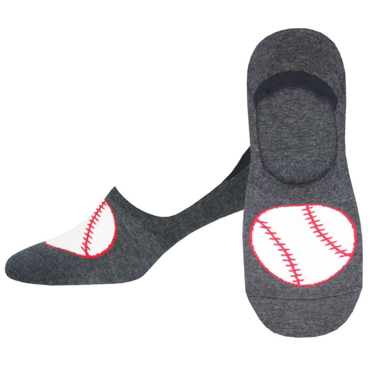 Baseball No Show Liner Socks (Adult Large - Men's Shoe Sizes 8 - 12)