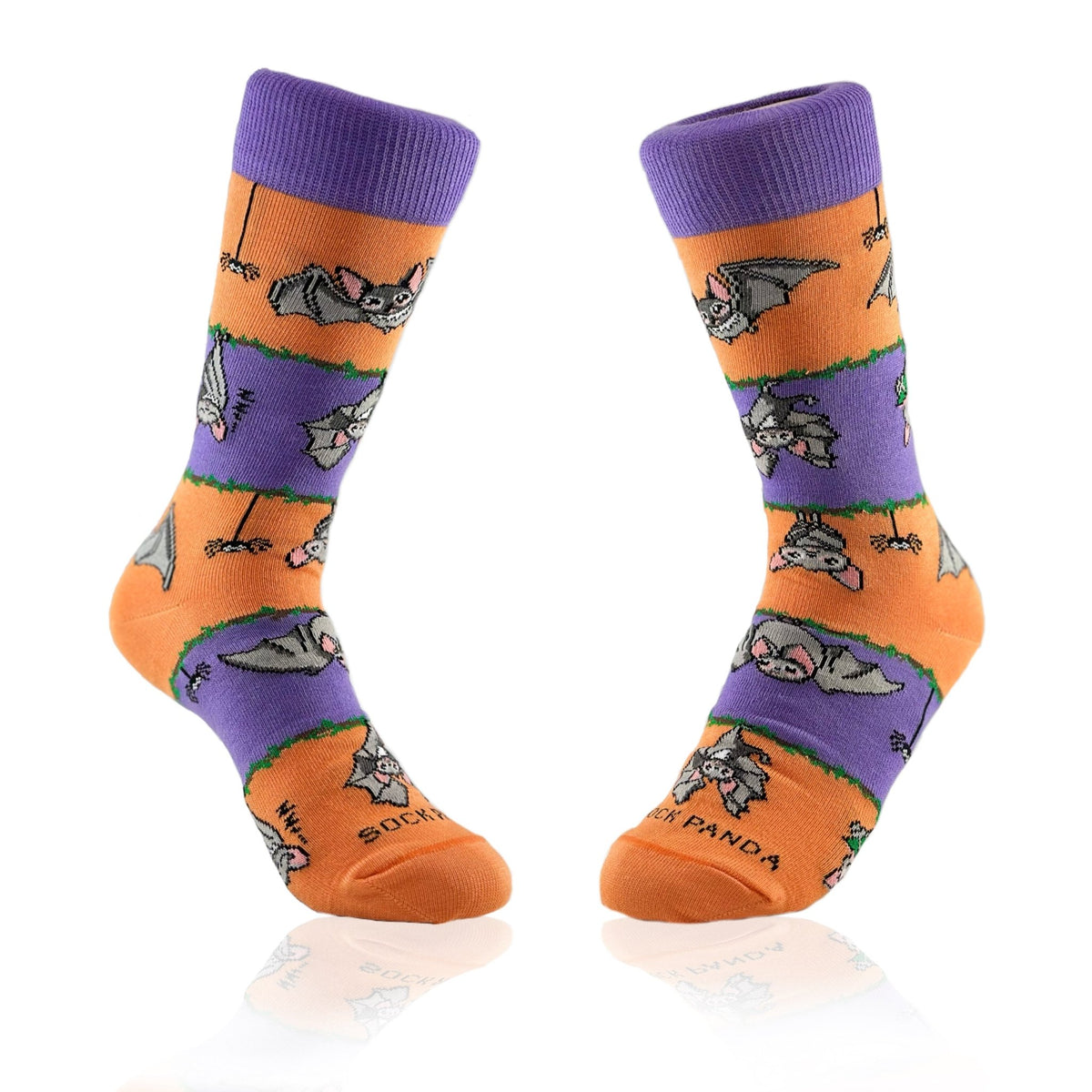 Bat Life Striped Socks from the Sock Panda (Adult Small - Shoe Sizes 2 - 5)