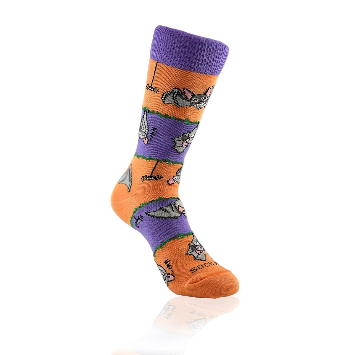 Bat Life Striped Socks from the Sock Panda (Adult Small - Shoe Sizes 2 - 5)