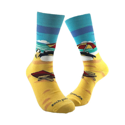 Beach Penguin Socks from the Sock Panda (Adult Medium - Women's Shoe Sizes 5 - 10)