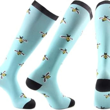Bee Patterned Knee High (Compression Socks)