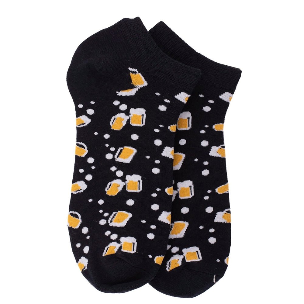 Beer Glasses Patterned Ankle Socks (Adult Large - Men's Shoe Sizes 8 - 12)