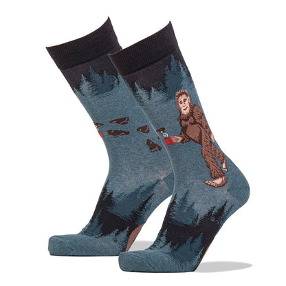 Big Foot Drinking Coffee Socks (Adult Large - Men's Shoe Sizes 8 - 12)