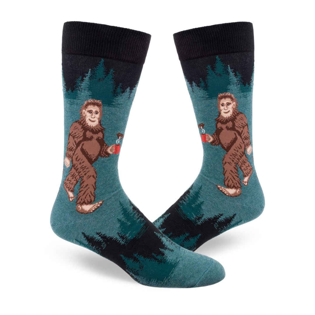 Big Foot Drinking Coffee Socks (Adult Large - Men's Shoe Sizes 8 - 12)