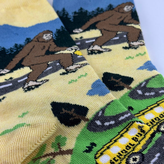 Bigfoot Back to School Socks from the Sock Panda (Adult Small)