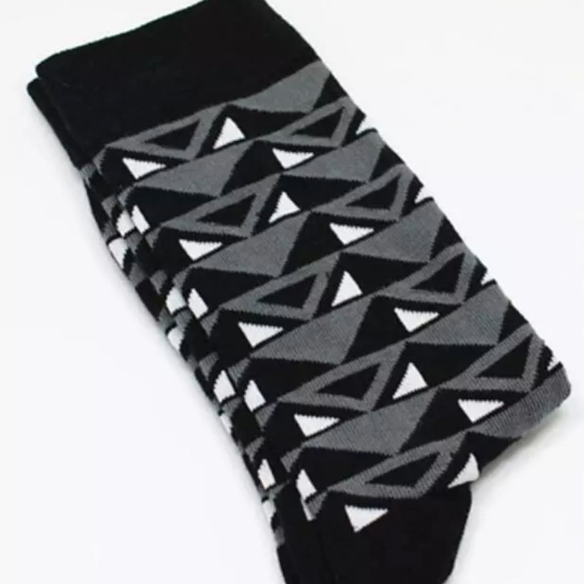 Black and Gray Triangle Socks from the Sock Panda (Adult Large - Men's Shoe Sizes 8 - 12)