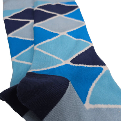 Blue Diamond Argyle Pattern Socks from the Sock Panda (Adult Large)